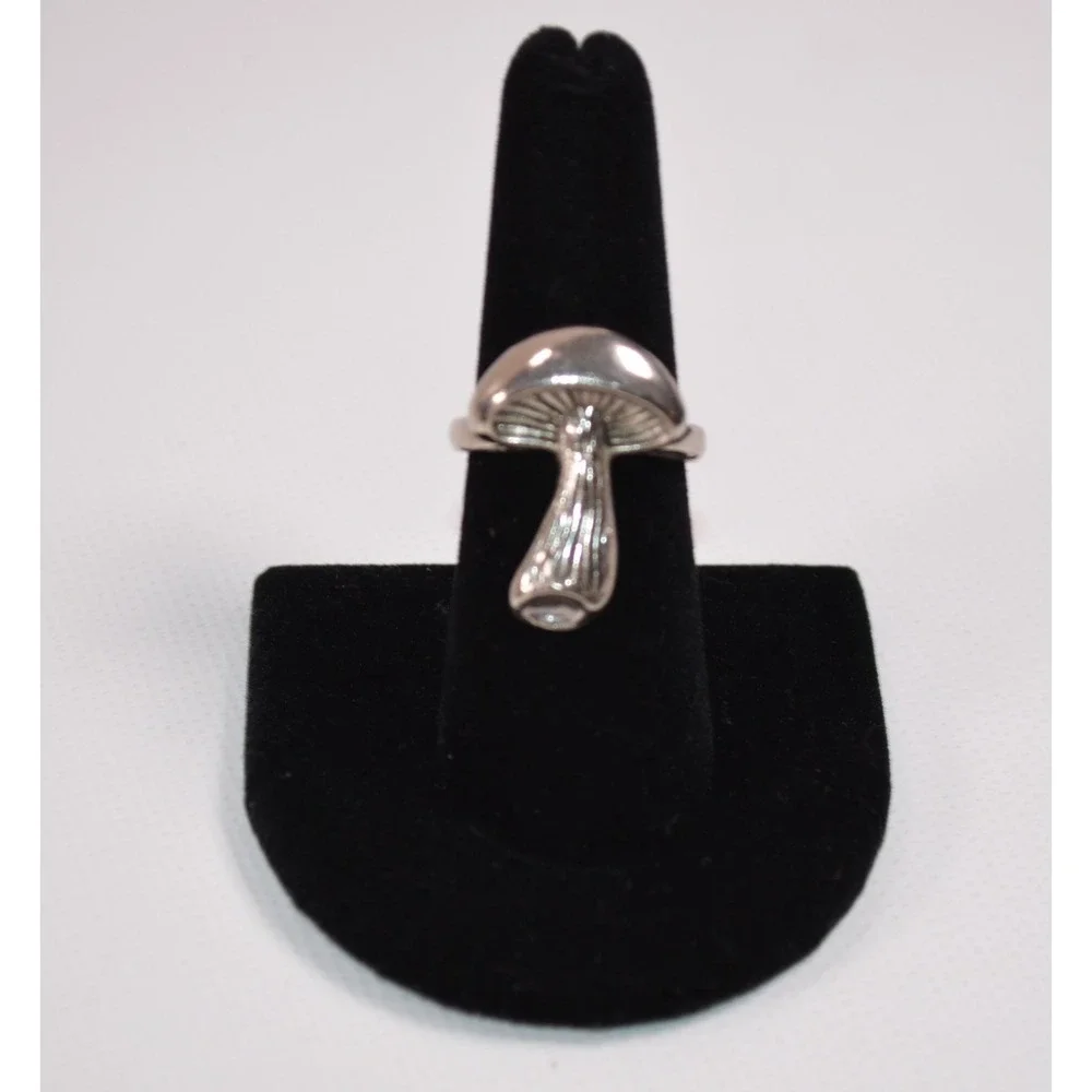 Silver Tone Mushroom Ring Size 6.75 Forest Nature‎ Woodland